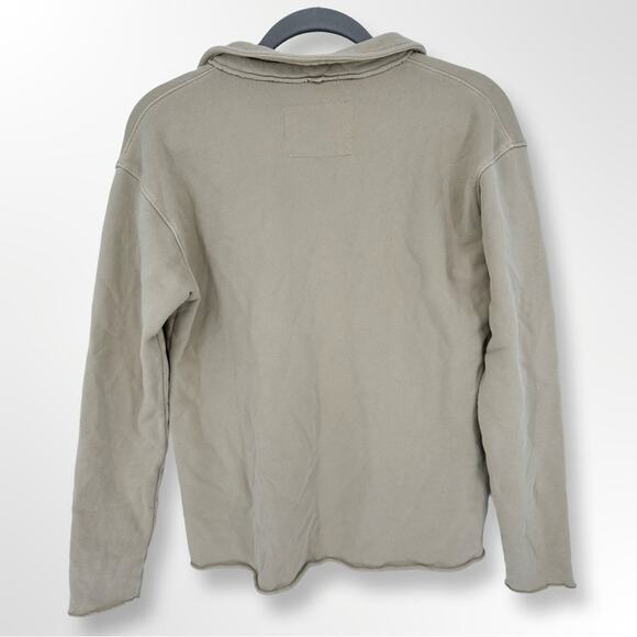 NEW Frank & Eileen Patrick Triple Fleece Popover Henley Sweatshirt Biscotti Tan - Picture 2 of 6